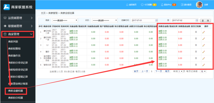  商家聯盟會員消費結算操作流程